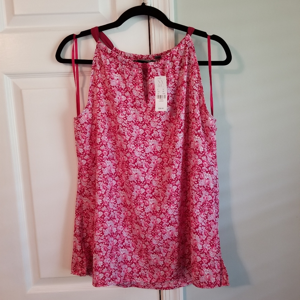 NY & Co Floral Blouse Large NWT
